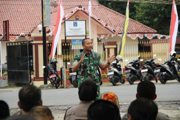 Peletakan Batu Pertama Pembangunan Pos Koramil Mega Mendung oleh Dandim 0621/Kab Bogor Letkol Inf Henggar Tri Wahono