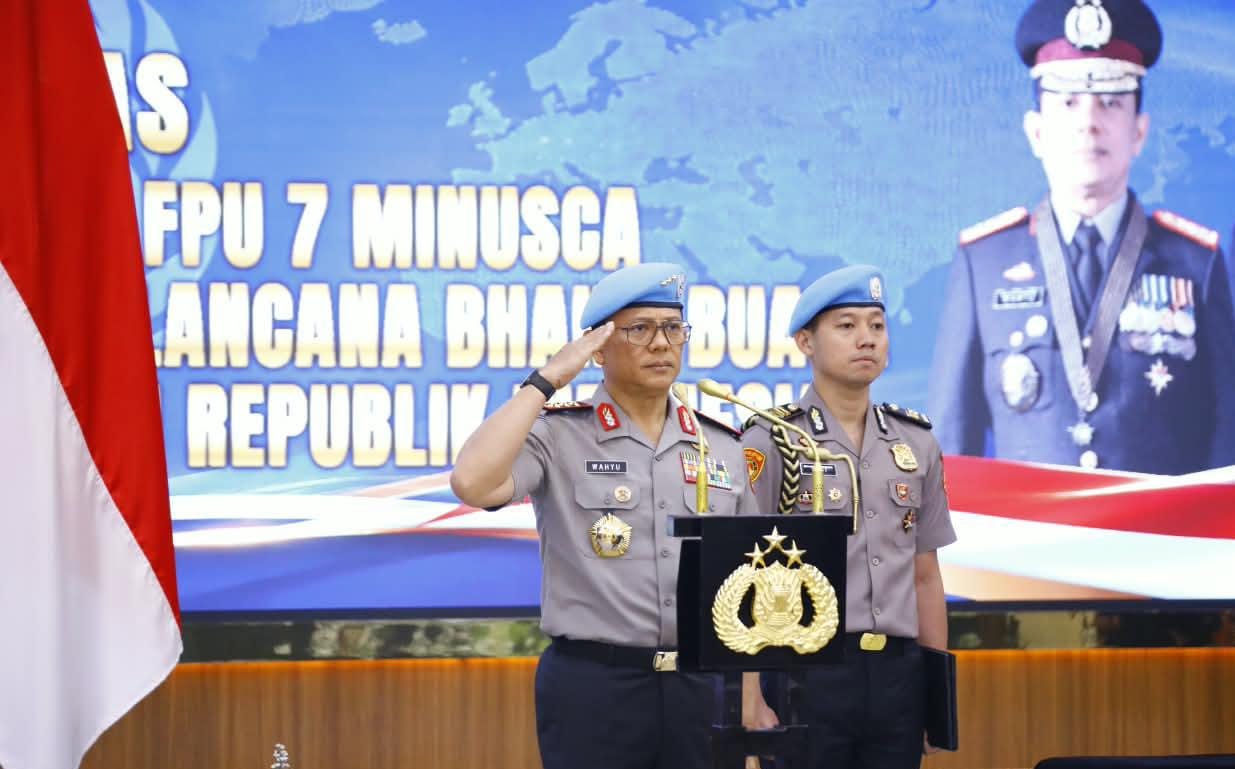 Wakapolri Pimpin Upacara Purna Tugas FPU 7 Minusca, 140 Personel Terima Penghargaan